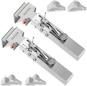 2 Pack Adjustable Drawer Fixing Clamp, Stainless Steel Drawer Front Installation Clamps, Cabinet Face Frame Clamps, One Touch Fixed Cabinet Installation Tools for Installing Cabinets and Drawers