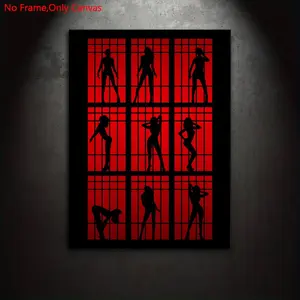 1 Piece/Set Frameless Canvas Painting Print Poster,Classic Abstract Minimalism Silhouette Pop Art,Broadway Chicago Cell Block Tango,Perfect Gift For Musical Theatre Dance Lovers,Ideal Gift For Bedroom,Office,Living Room,Dorm Hallway,Mural,Wall Decoration