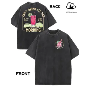 Creative pattern printed Men's T-shirt, vintage distressed Men's top, round neck short sleeve, high-quality heavy-weight washed Men's T-shirt, soft, comfortable and breathable, street vintage style fashionable and trendy Men's wear.