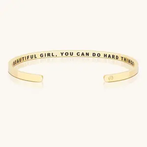 Beautiful Girl, You Can Do Hard Things (within) - MantraBand Inspirational Bracelet