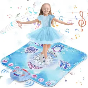 LED Dance Mat for Kids - 8-Button Bluetooth Dance Pad with Music, Light-Up, Waterproof, Non-Slip, 4 Game Modes, Fun Interactive Dance Toy, Birthday & Holiday Gift for Girls 3+ Years Old, Christmas & New Year Present, Electronic Dance Game for Home
