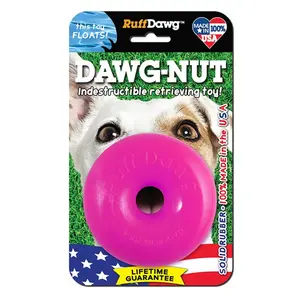 212 MAIN Ruff Dawg 3936 Dawg-Nut Dog Toy - 3.5 in. Dia., Gentle Teeth Care, Gentle on Gums, Floats Bounce, Ideal Retrieving Toy