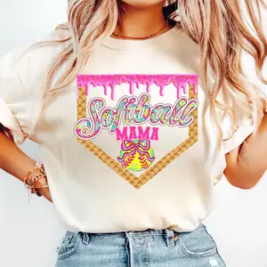 Softball Mama Drip Shirt, Ice Cream Game Day Sweatshirt, Trendy Sports Mom Tee, Mother's Day Gift