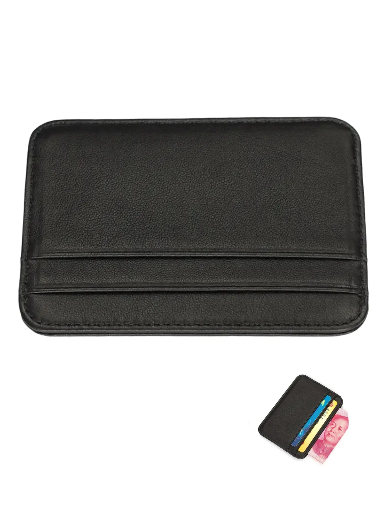 New Slim Genuine Leather, Leather Wallets Men's Wallet Mini ID Credit Card Holder Small Purse For Man Slim ID Card Bag Mini Credit Card ID Card Bag Gift Minimalist Wallet Unisex Wallet