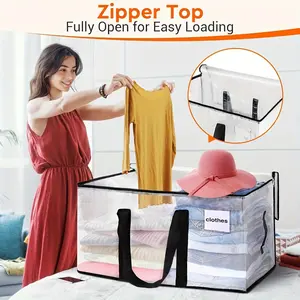 Large Capacity Transparent Storage Bag, Modern PVC Material, Waterproof and Moisture-Resistant, Ideal for Home Use, Clothing and Luggage Packing