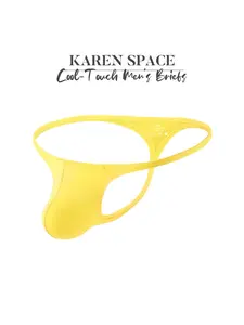 1Pc Men's Comfort Thong, Hollow Hip Lift T-back Design, Narrow Waistband Elastic, Soft Bikini Style Underwear