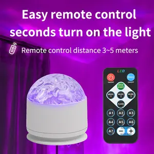1 Count USB Powered Round Focus Light Projector,LED Projector with Remote Control,with Color Changing Function & Infrared Sensor Light for Wedding,Bedroom, party,Starry Projector