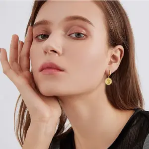 Gold & Silver Coin Huggie Earrings – Medallion Hoops