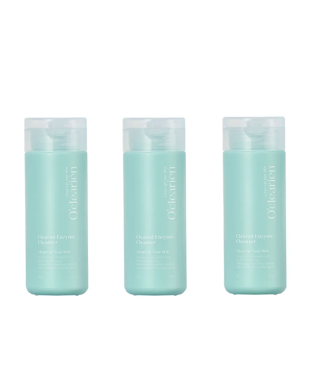 [OCLEARIEN] Enzyme Cleanser 60g / 2.11oz / 3 pieces set | Powder Wash for Sensitive Skin | Low pH, Makeup Remover, Non-Irritating, Reduces Pores & Acne