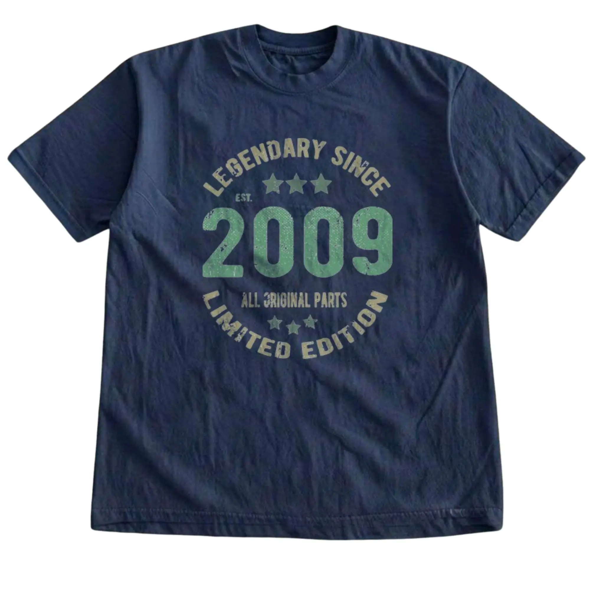 The Vintage 2009 Birthday Shirt, Y2K Birthday T-Shirt, Legendary Since 2009 Graphic Tee, Gift for Men, Gift for Women, Crew Neck T-shirt, Trending T-shirt