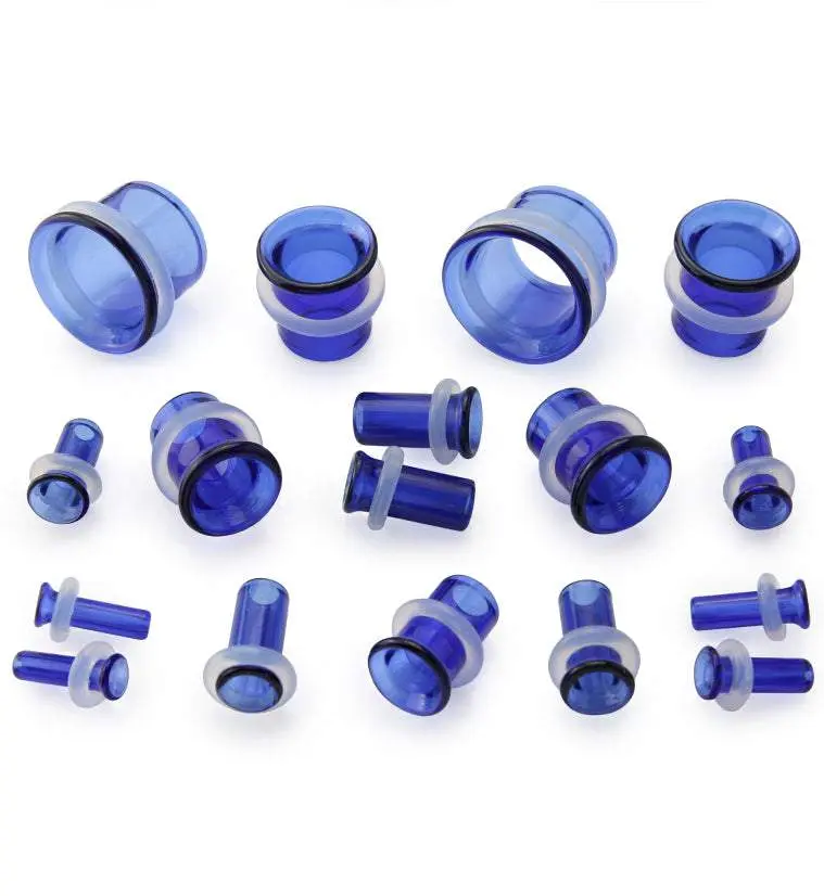 Blue Glass Single Flare Tunnels Blue Glass Single Flare Tunnels