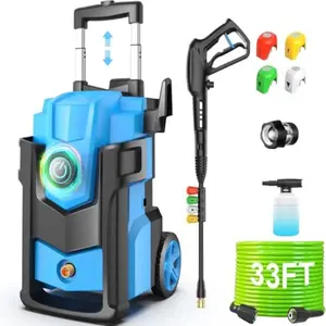 Electric Pressure Washer 5000 PSI 4.0 GPM Heavy Duty Power Washer with 4 Nozzles Foam Cannon 33FT Hose Reel and 500ml Soap Bott