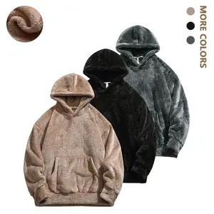 Men's Three-Piece Winter Fleece-Lined Thick Warm Cold-Proof Sweatshirt Arctic Fleece Casual Loose Versatile Top