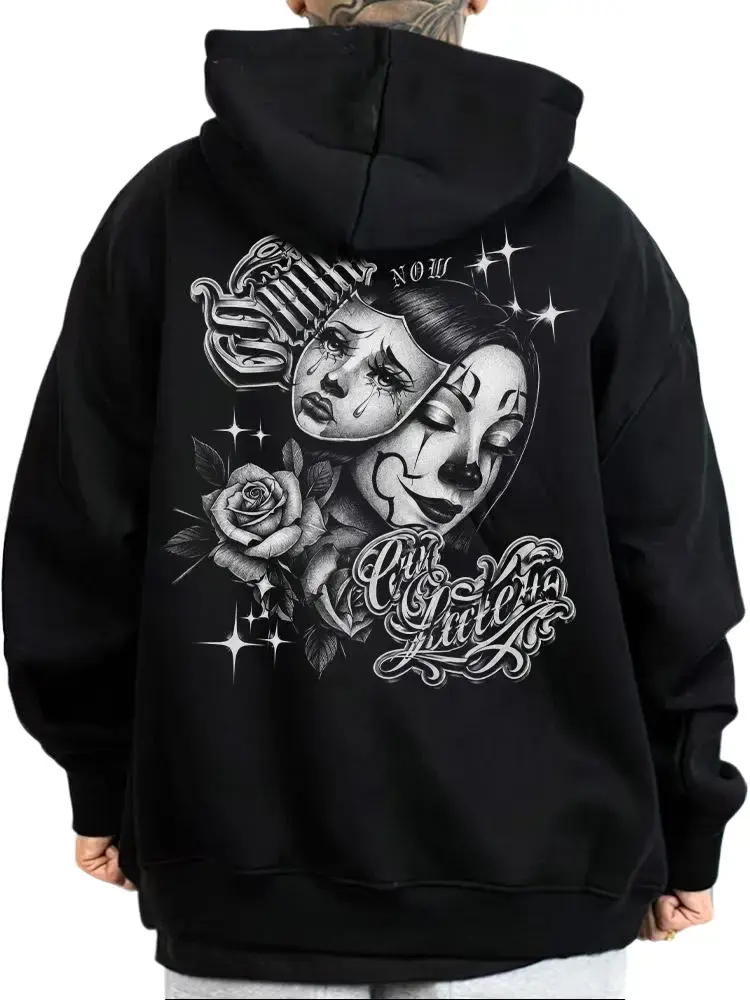 Smile Now Cry Later silver Chicano Style Unisex Hoodie - Medium Heavy Fabric Sweatshirt, Womenswear Top, Full Size S-5XL Streetwear for Men & Women