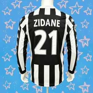 99-00 Juventus Home 21 Zidane Long Short Sleeve Jersey Vintage