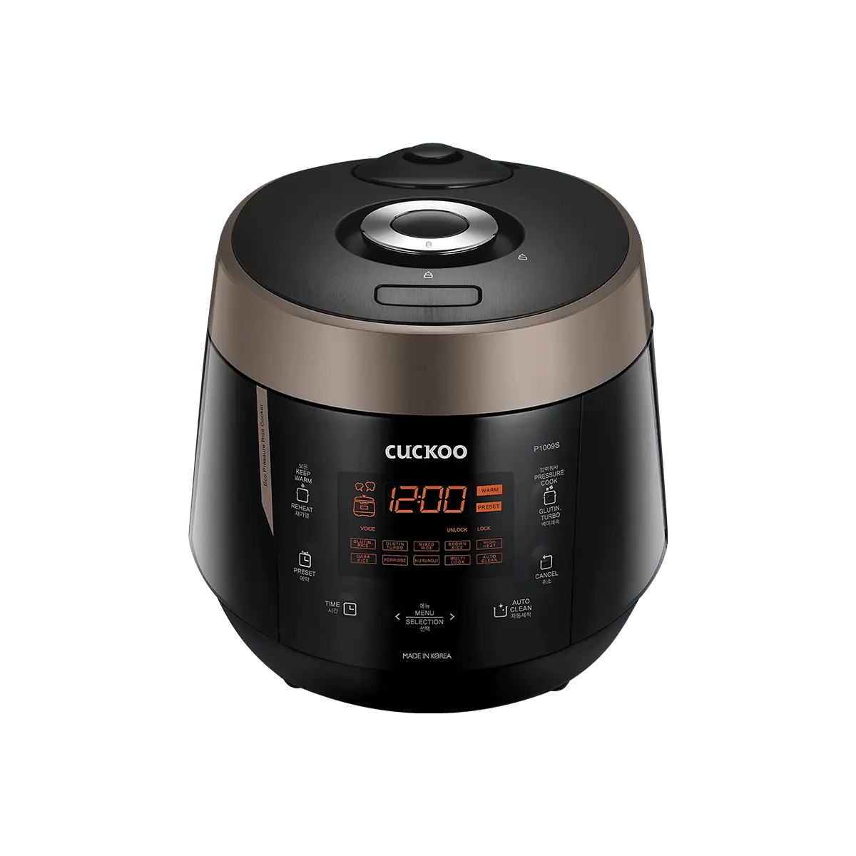 CUCKOO 10-Cup Smart Electric Pressure Cooker & Rice Cooker, Multi-Functional with Timer, Keep Warm, Korean Made CR-1009S