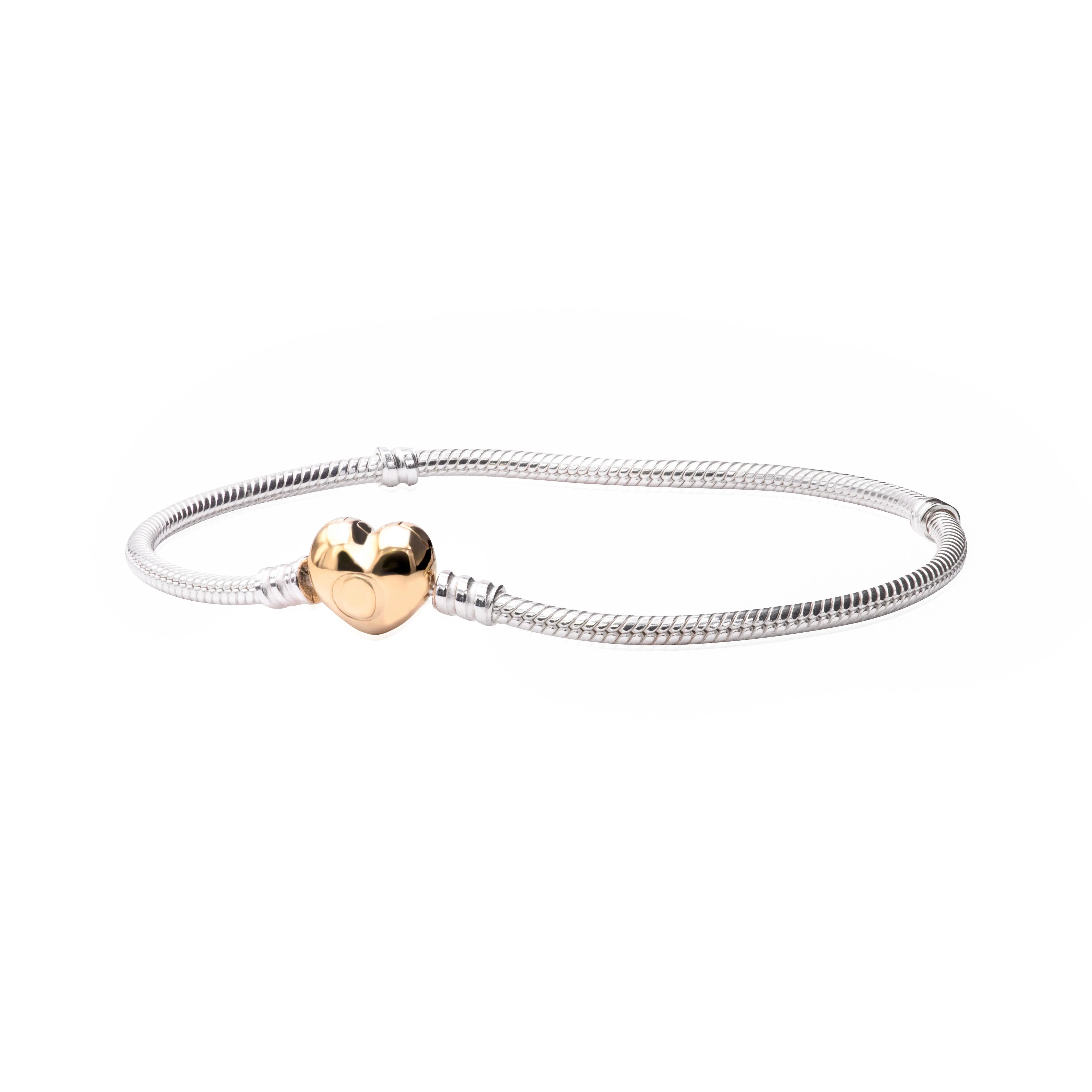 Pandora Moments Heart Clasp Snake Chain Bracelet 568707C00, Bracelets Pandora Moments Heart Clasp Snake Chain Bracelet 568707C00, Bracelets