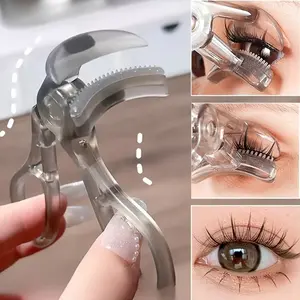 Portable Frameless Eyelash Curler with Comb Teeth, Wide Angle Sunflower Design, Anti-Curling, Beginner Friendly