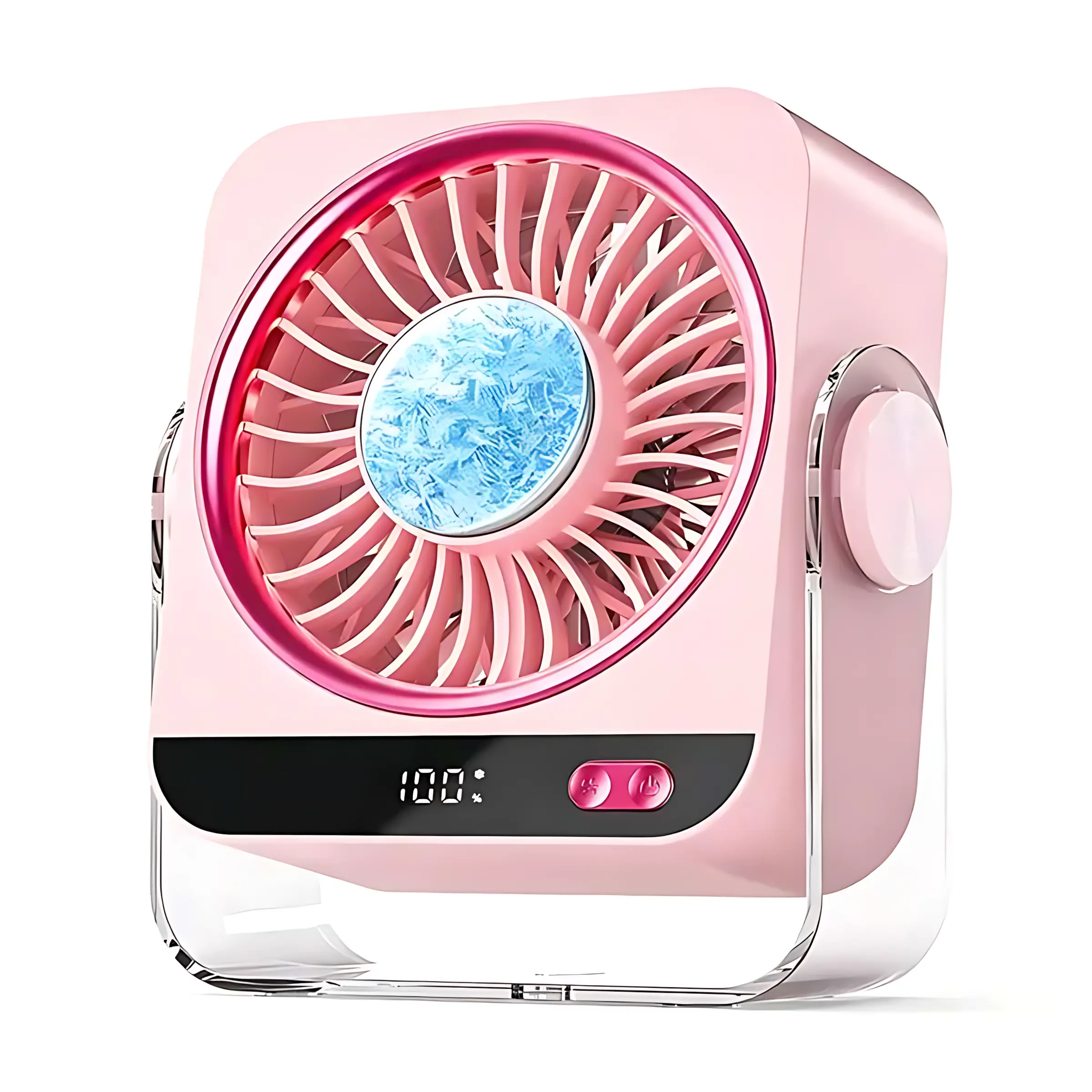 USB Rechargeable Quiet Desk Fan, 9000 RPM High-Velocity Turbo Airflow with 199 Adjustable Speeds, Smart LED Digital Display, 270° Rotating and 180° Tilt Dual Adjustment Modes, Small Portable Personal Fan for Home, Office, Bedroom, Dorm, Travel, Camping, R