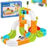 93Pcs 3D Cube Electric Train Set - Gravity-Defying Motorized Race Track, DIY Rail Block Kit, STEM Educational Toy Gift for Kids Ages 3+ (Master Set + 2 Cars)