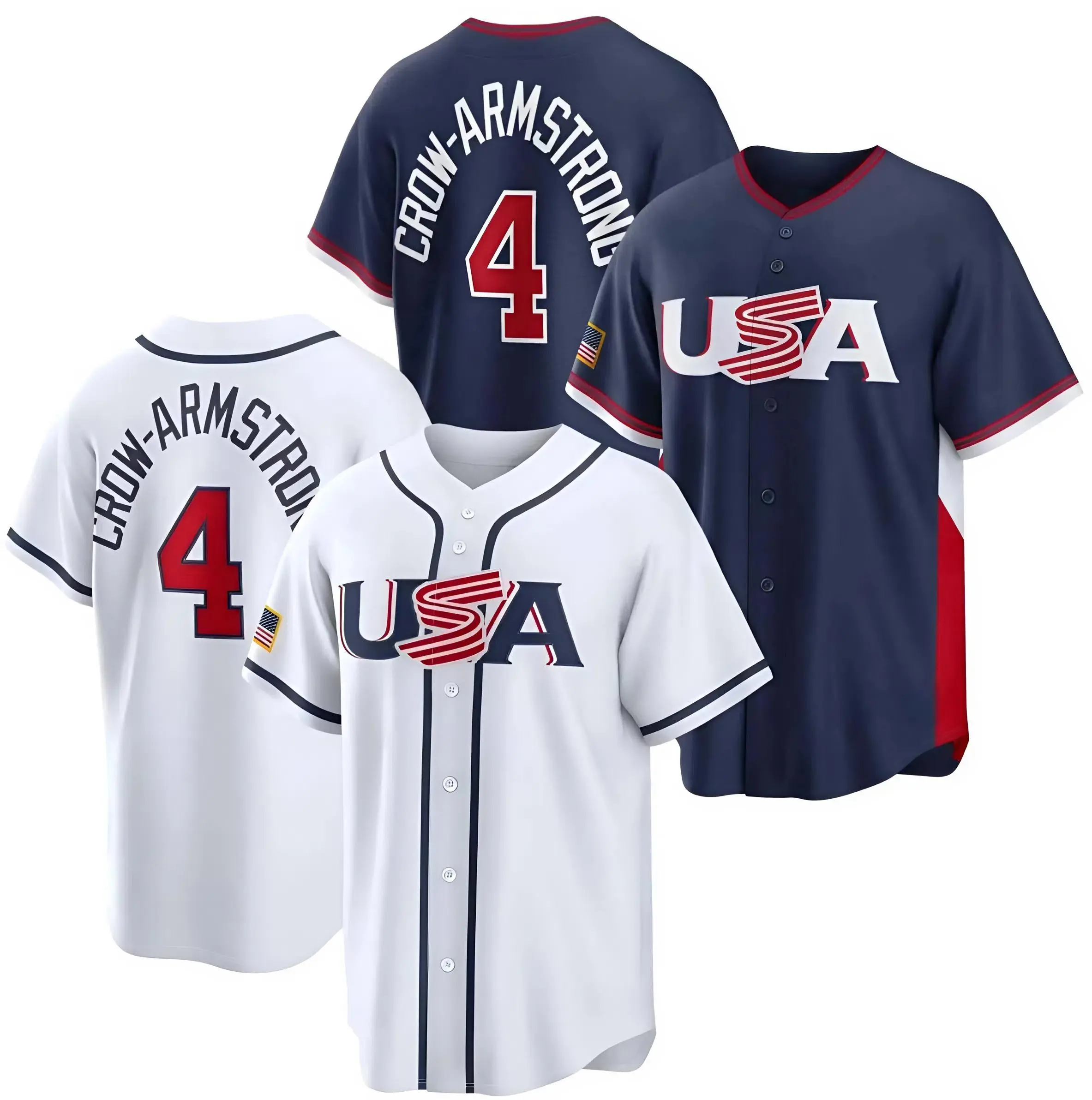 2026 USA Baseball #Crow-Armstrong Jersey | Personalized Navy&White Fan Apparel