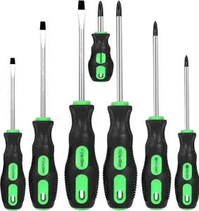 7-Piece Magnetic Screwdrivers Set, 4 Phillips and 3 Flat, Professional Cushion Grip Screwdriver Set