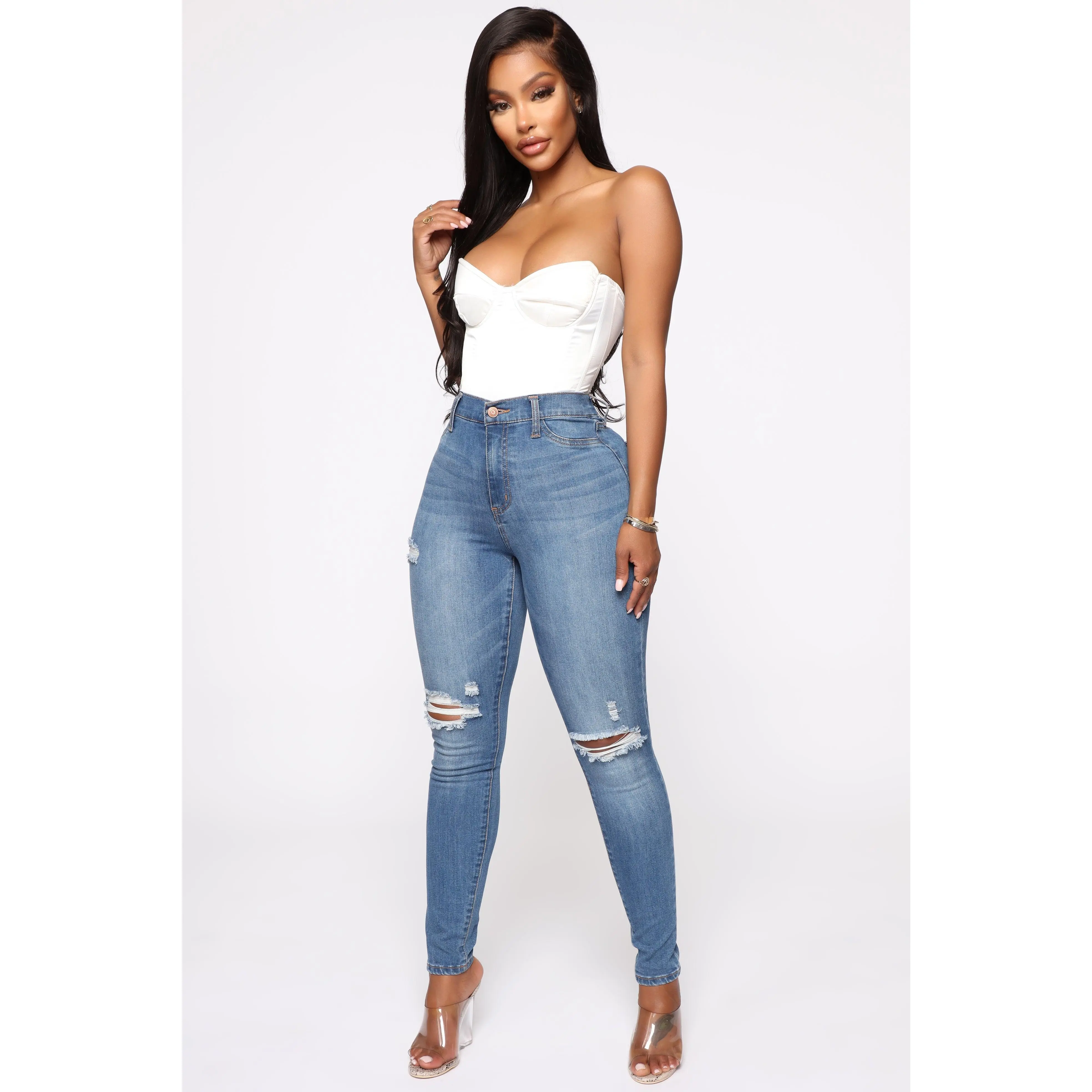 Our Favorite High Rise Skinny Jeans - Medium Blue Wash Our Favorite High Rise Skinny Jeans - Medium Blue Wash