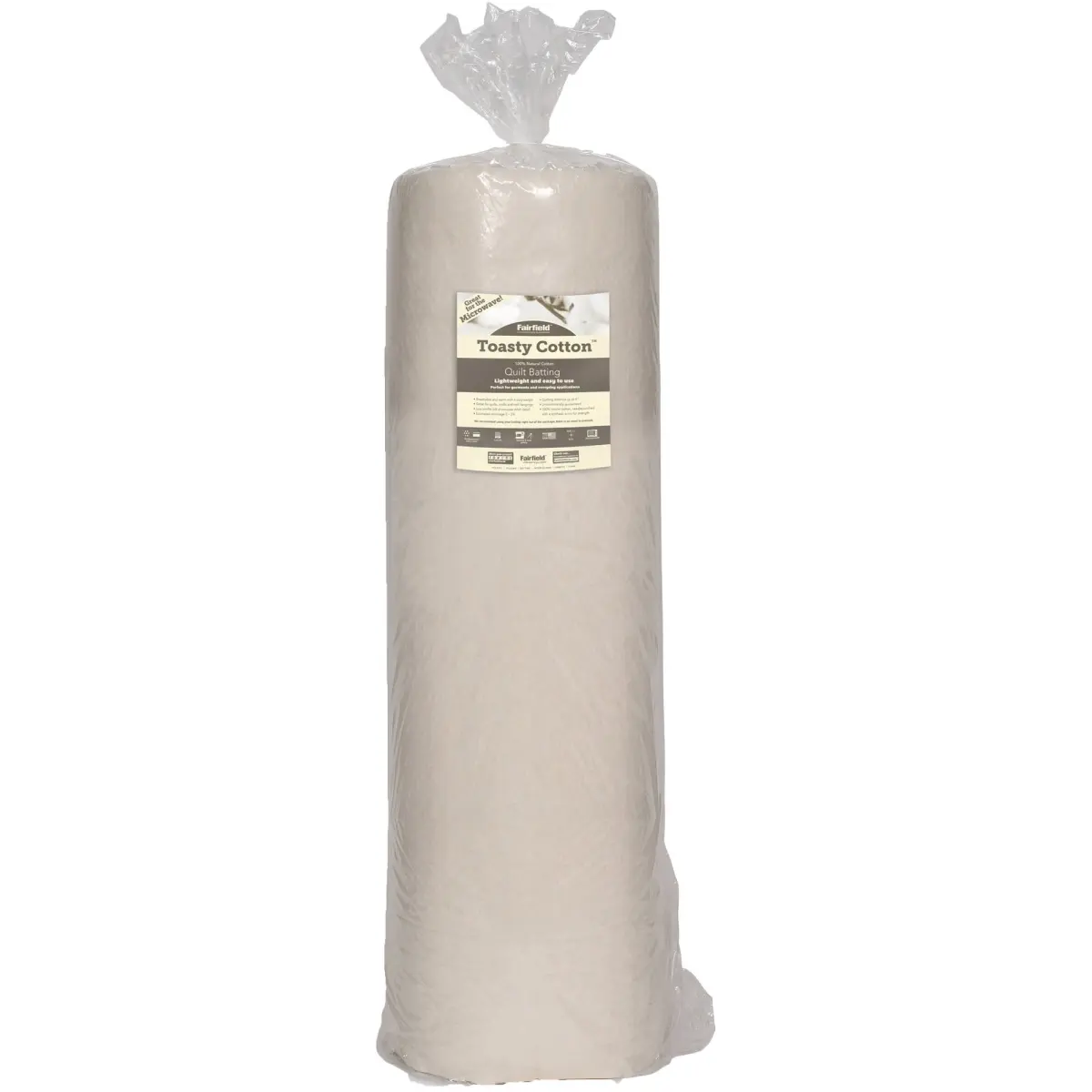 Poly-Fil TC-90-20YR-1 Toasty Cotton 100 Percent Natural Cotton Needlepunched With Scrim Batting Roll - 90 in. x 20 Yard Roll