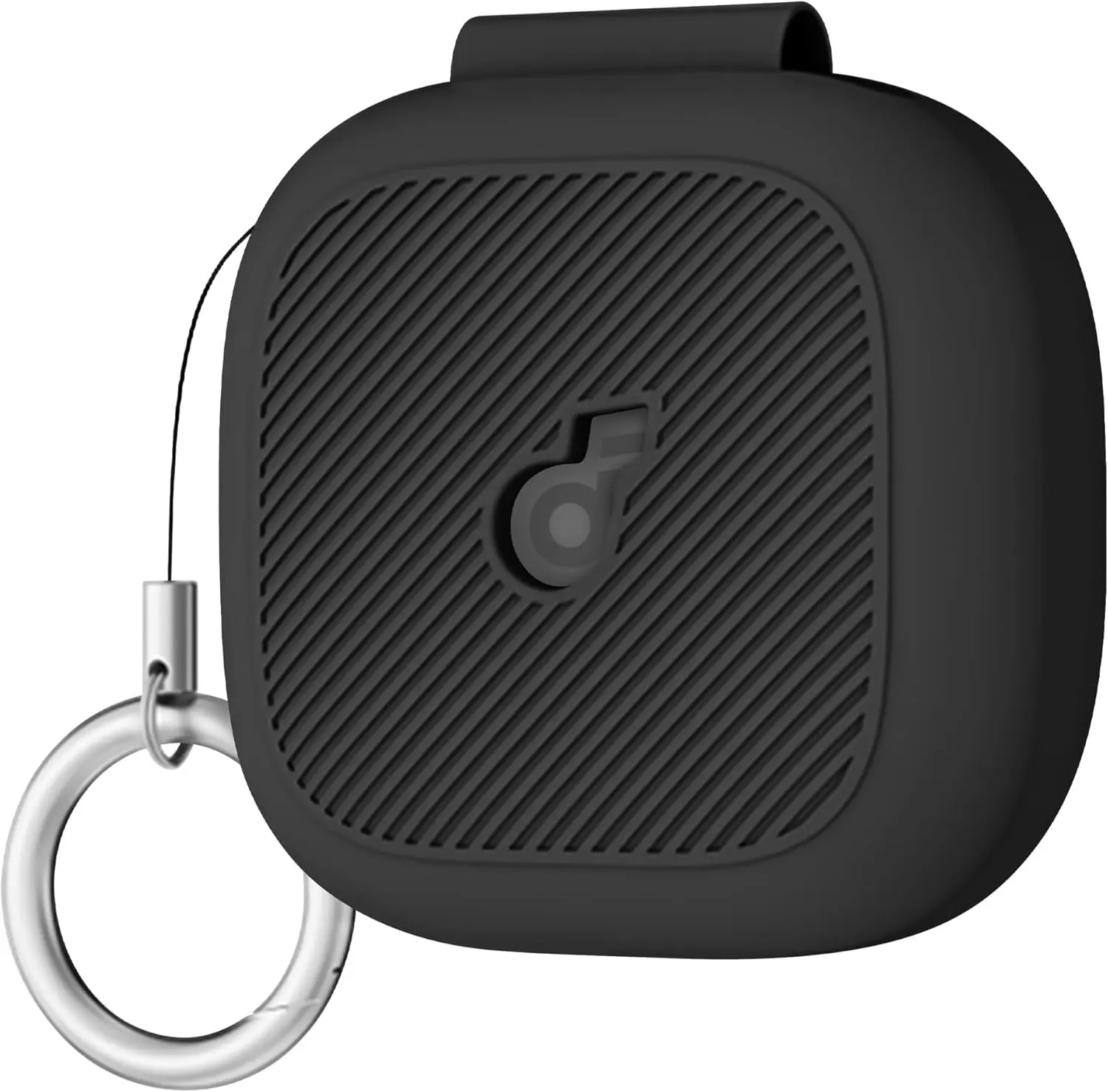 Silicone Case for Anker Soundcore P31i, Soft Flexible Scratch Resistant Protective Cover with Carabiner (Black)
