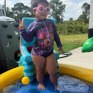 K-Pop Hunter Girl Group Starry Sky Print Halter One-Piece Swimsuit + Swim Pants Two Piece Set, Boho Style, Slim-Fitting