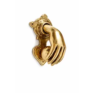 Brass Fist & Ball Door Knocker (Gold or Antique Finish) | Handmade in Bali