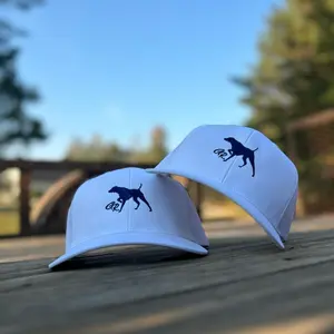 Richardson White 112 Navy Pointer Hat with Black Pointer Design