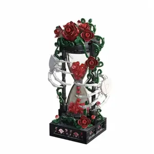 Gothic Hourglass Building Blocks Set - DIY Assembly Model Kit, Creative Home Decor Desktop Ornament, Ideal Gift for Lovers (Specialty Statue Collectible Home Supply)
