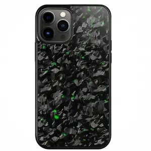 Forged Carbon Fiber Phone Case with Flakes - Waterproof & Robust Support for iPhone - Unique Grip Design with Flakes and Rubber Grips