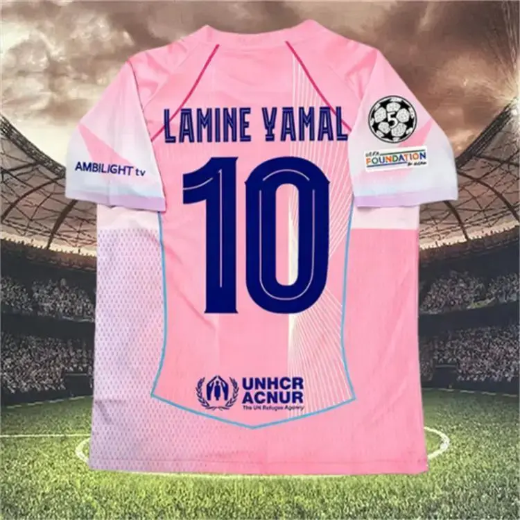 #Yamal 10 Pink Football Jersey, Fan Game Day Apparel