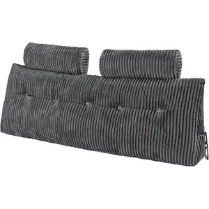 VEVOR Reading Pillow, Extra Large Bed Pillow for Sitting Up with Removable Headrest 3 Pockets, Back Pillow for Bed with Shredded Memory Foam, Pillow with Arms for Reading, Gaming, Resting, GreyVEVOR Super Brand Day