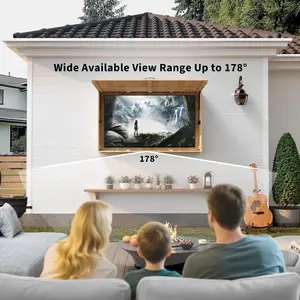 55 Inch Outdoor TV Enclosure, Solid Wood Weatherproof TV Cover with 4D Adjustable Mount, Fold-Up Door Outdoor TV Box Fits 44-55 Inch TV, Dust Cover & Sturdy Handle Design for Patio Beach