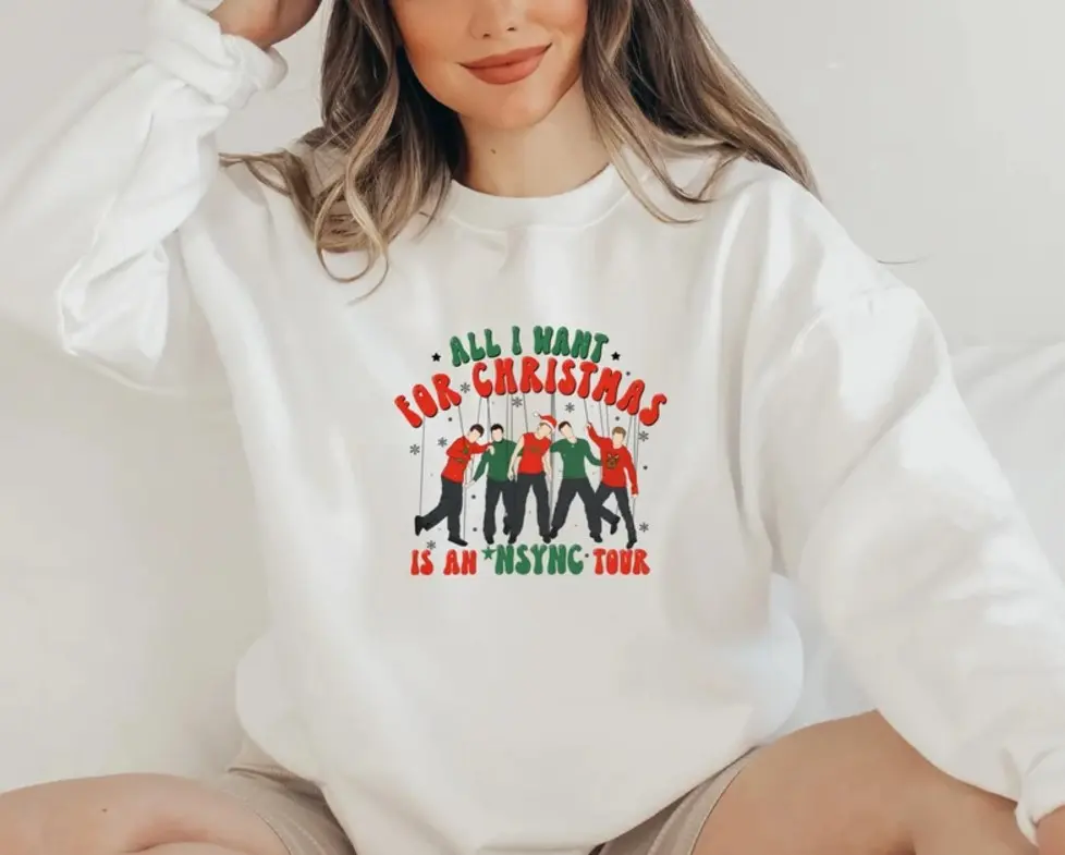 All I Want For Christmas Is An Nsync Tour Sweatshirt, Nsync Go On Tour Hoodie, Friends Hoodie, Nsync Cassette Christmas Shirt, Xmas Gift