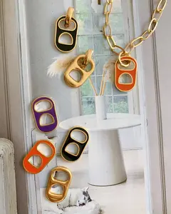 Gold/Color Reversible Soda Caps Necklaces and Earrings