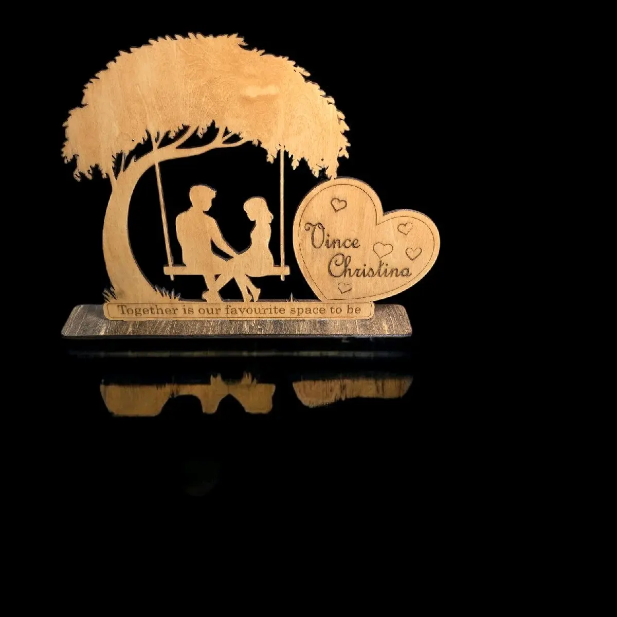 Rustic Valentine's Shelf Decor Centerpiece - Custom Engraved Design, Rustic Style, Perfect for a Heartfelt Display