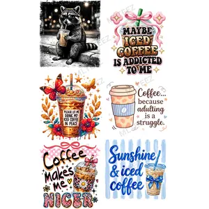 MAYBE ICED COFFEE IS ADDICTED TO ME (1) PREMADE GANGSHEET - 22X36 DTF TRANSFERS - DIRECT TO FILM