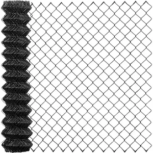 Galvanized Steel 9 Gauge Black Vinyl Coated Chain Link Fencing Wire Roll, Galvanized Fence Fabric, Diamond Mesh Size 2-3/8 Inch