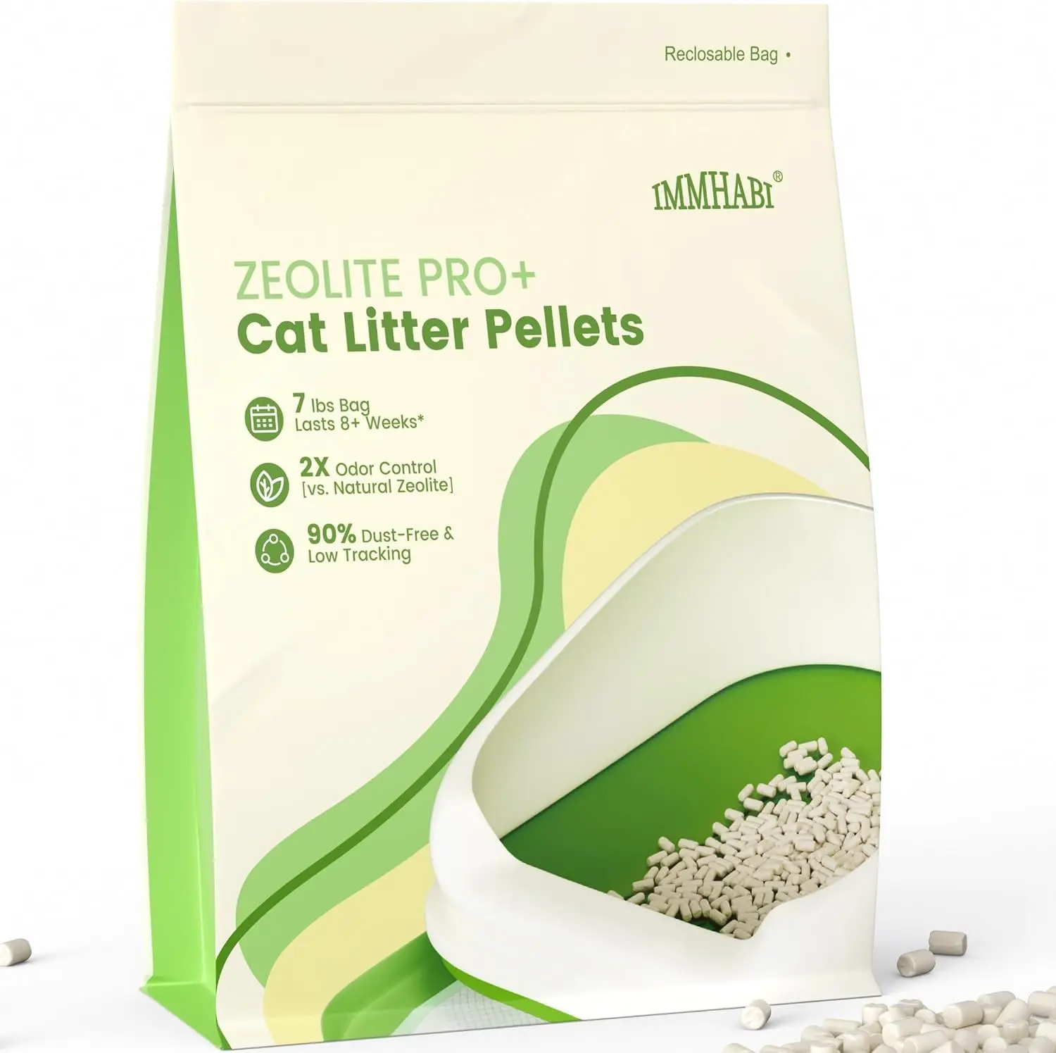 Enhanced Cat Litter Pellets 7 lbs, Generic Litter Refills Exclusively for Shifting Litter Box Systems, Dehydrating Pellets, Zeolite, Long-Lasting Odor Control Non-climping Gift