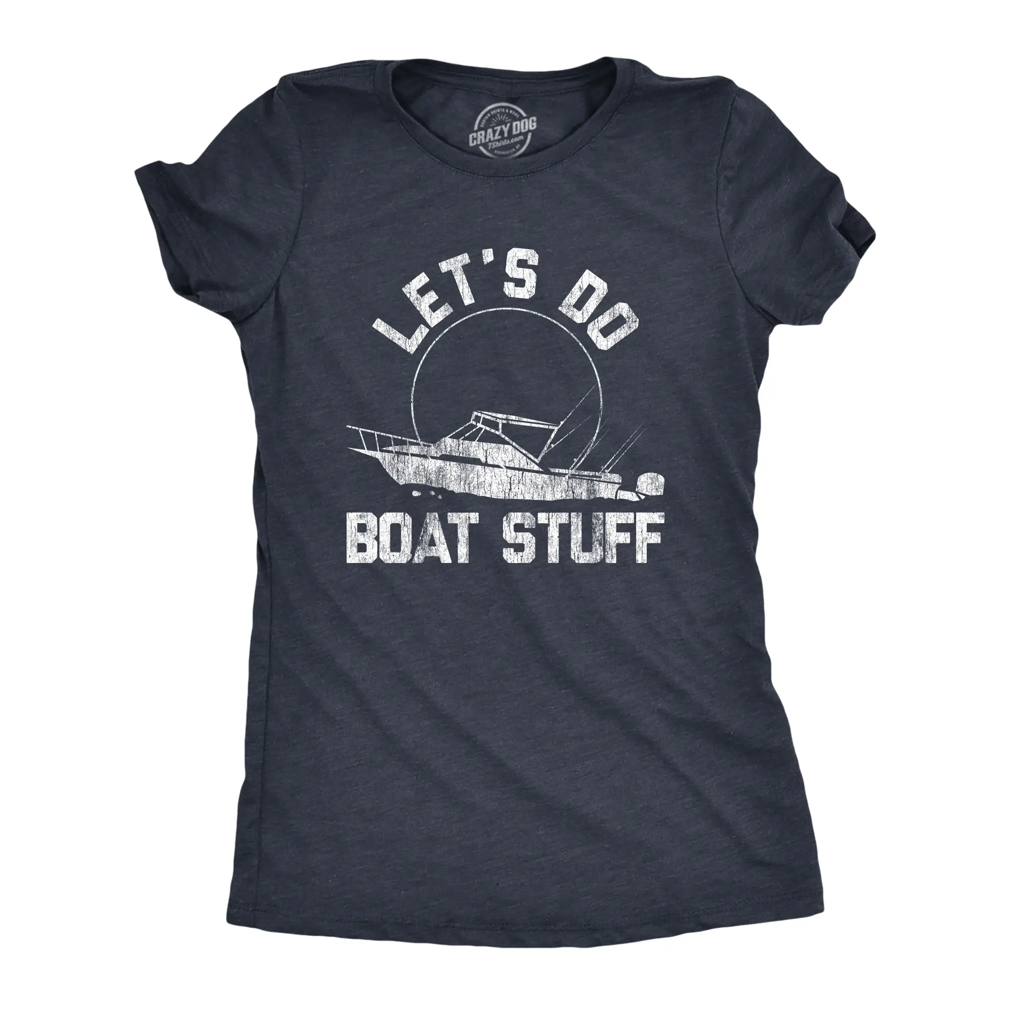 Womens Lets Do Boat Stuff T shirt Funny Summer Vacation Fishing Lake Cottage Tee Funny Womens T Shirts Cute Vintage Fashion Casual Ladies T-Shirt Gift Patriotic Tops for Women Funny Fishing Top Women's Novelty Navy