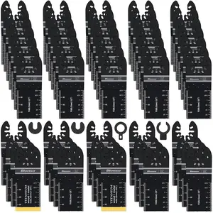 55PCS Oscillating Saw Blades, Professional Universal Titanium Multitool Blades for Wood Plastics Metal, Quick Release Multi Tool Kits Fit Dewalt Ryobi Milwaukee Rockwell Fein Makita