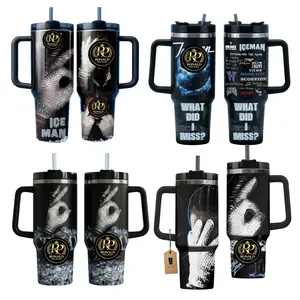 The DKKK ICEMAN 2026 thermal Tumbler collection for rappers comes in two sizes, 20oz and 40oz, featuring diamond studded glove designs, travel sized thermal mugs, and album inspired gifts for Hip Hop fans.