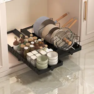 Kitchen Storage Rack, Pot Lid Organizer Tray, Spice Rack, Drawer Organiser Box, Kitchen Cabinet Shelf, Kitchen Organization