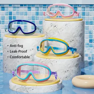 Kids Pool Accessories, Kids Swimming Goggles Swim Glasses Anti-Fog Leak-Proof UV Protection Adjustable Silicone Swimming Goggles for Kids 3-7/7-14 Ages Boys and Girls