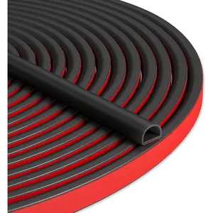 20FT Weather Stripping Door Seal - Self Adhesive Weather Insulation Strip Weatherstripping  D Shaped Seal Strip Door Frame Gap Filler/Window Soundproofing