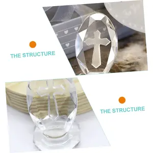 Crystal Clear Cross Ornament - Elegant Religious Decor for Weddings & Baby's First Month, a Timeless Keepsake Gift for Christenings, Birthdays & Special Occasions